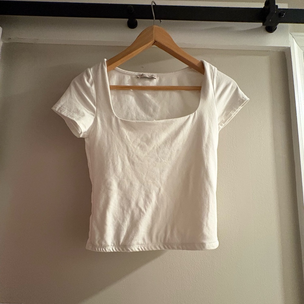 Sincerely Jules Cream Square Neck Tee
